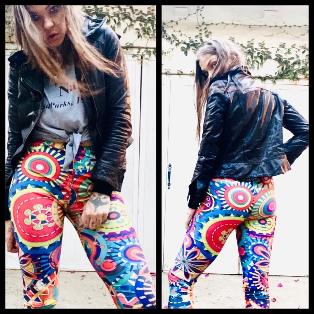 COLORFUL ABSTRACT LEGGINGS - Picture 3 of 5